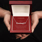 Custom Heart Name Necklace with Line Art Red Message Card - For Mothers